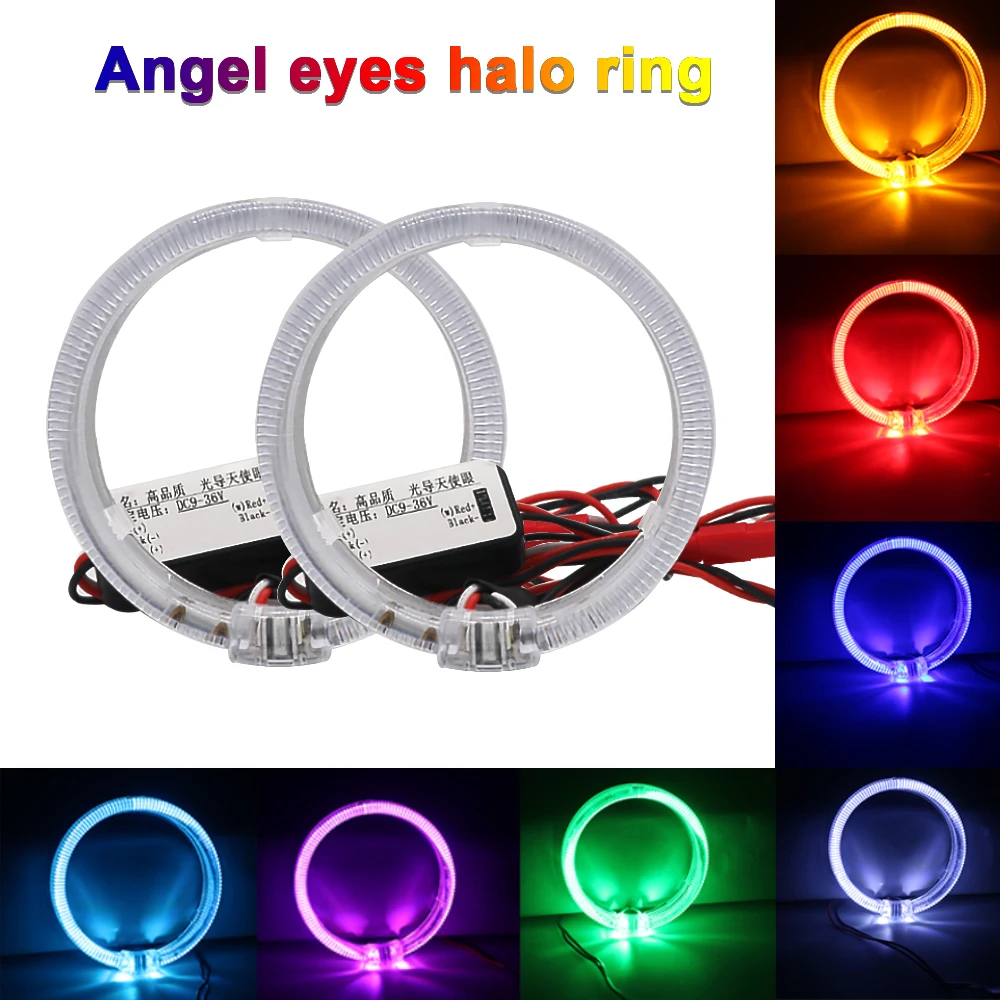 Angel Eyes LED Car Halo Ring Lights, farol vermelho, luz do dia, 12V, 80mm, 95mm, 105mm, 110mm, 120mm, 125mm, 1 par