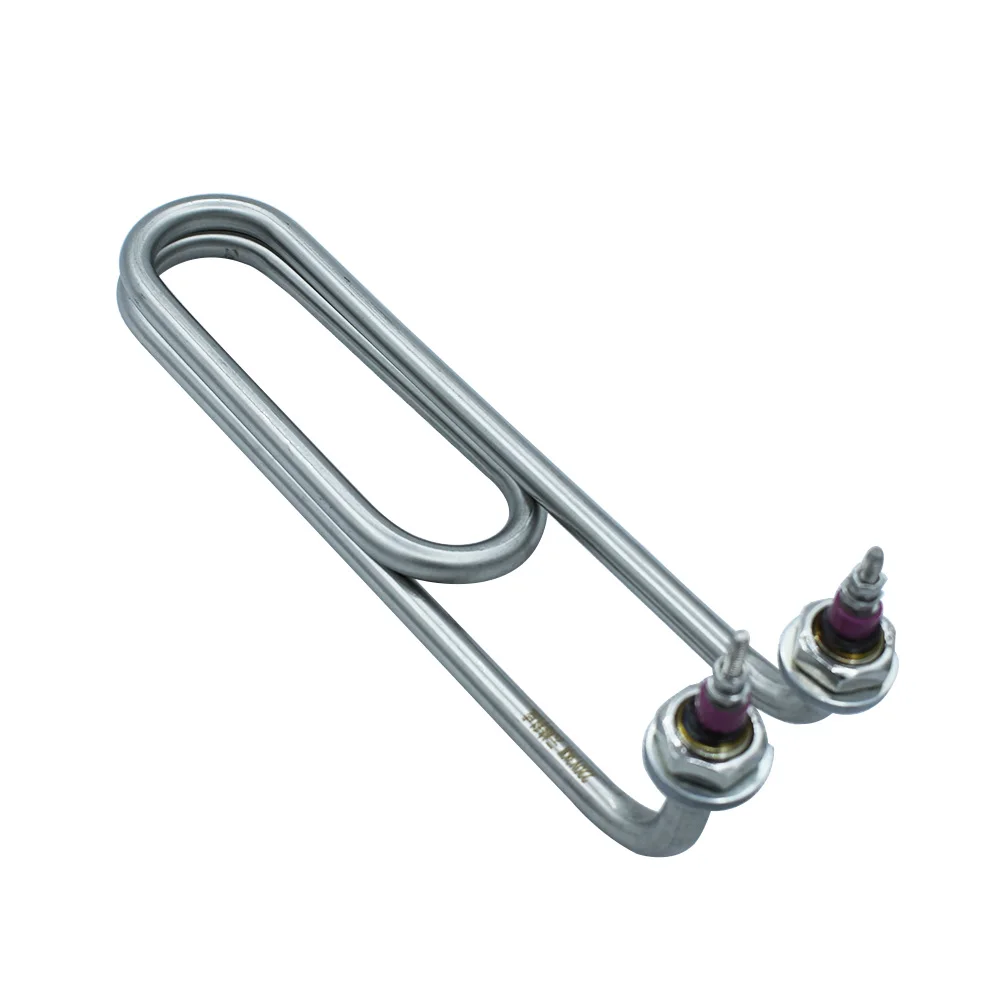 304 Stainless Steel Double U-Shape Liquid Heating Element 220V/380V 3KW/4KW M16 Thread Electric Water Heating Tube