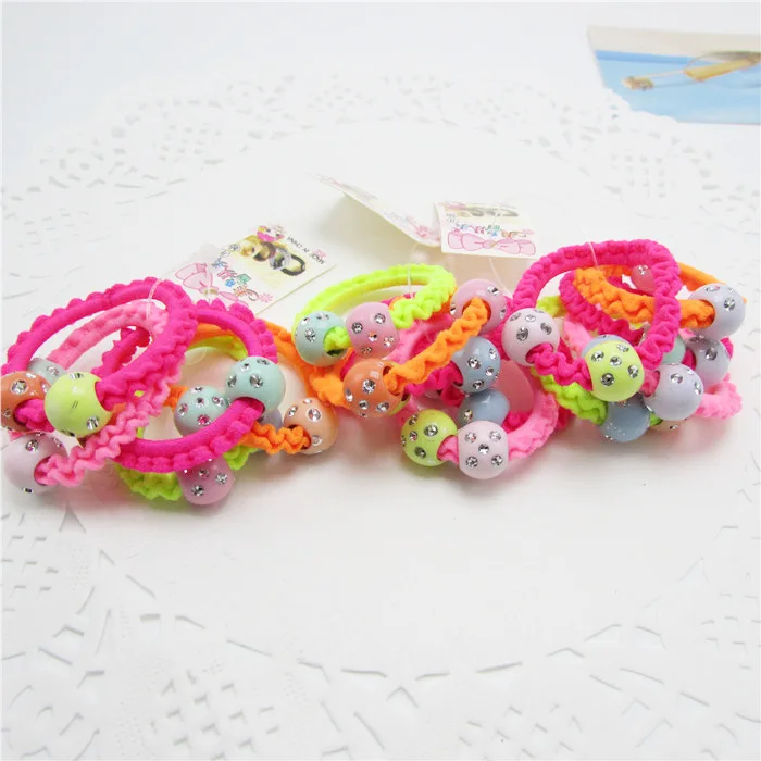 5pcs/lot Colorful Child Kids Hair Holders Cute Rubber Hair Band Elastics Accessories Girl Charms Tie Gum