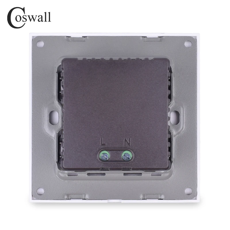 COSWALL Wall Power Socket Dual USB Smart Induction Charging Port For Mobile 5V 2.1A Output Crystal Tempered Glass Panel
