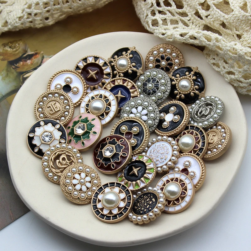 Retro Metal Buttons For Clothing Suit Coat Shirt Scrapbooking Accessories DIY Crafts Sewing Material Apparel Decor Button 10PCS