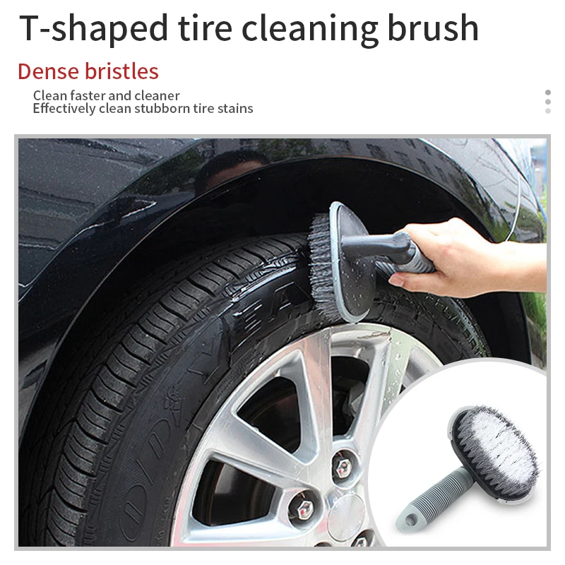 SEAMETAL Car Wheel Brush Tire Cleaning Brushes Tools Car Rim Scrubber Cleaner Duster Motorcycle Truck Wheels Car Detailing Brush