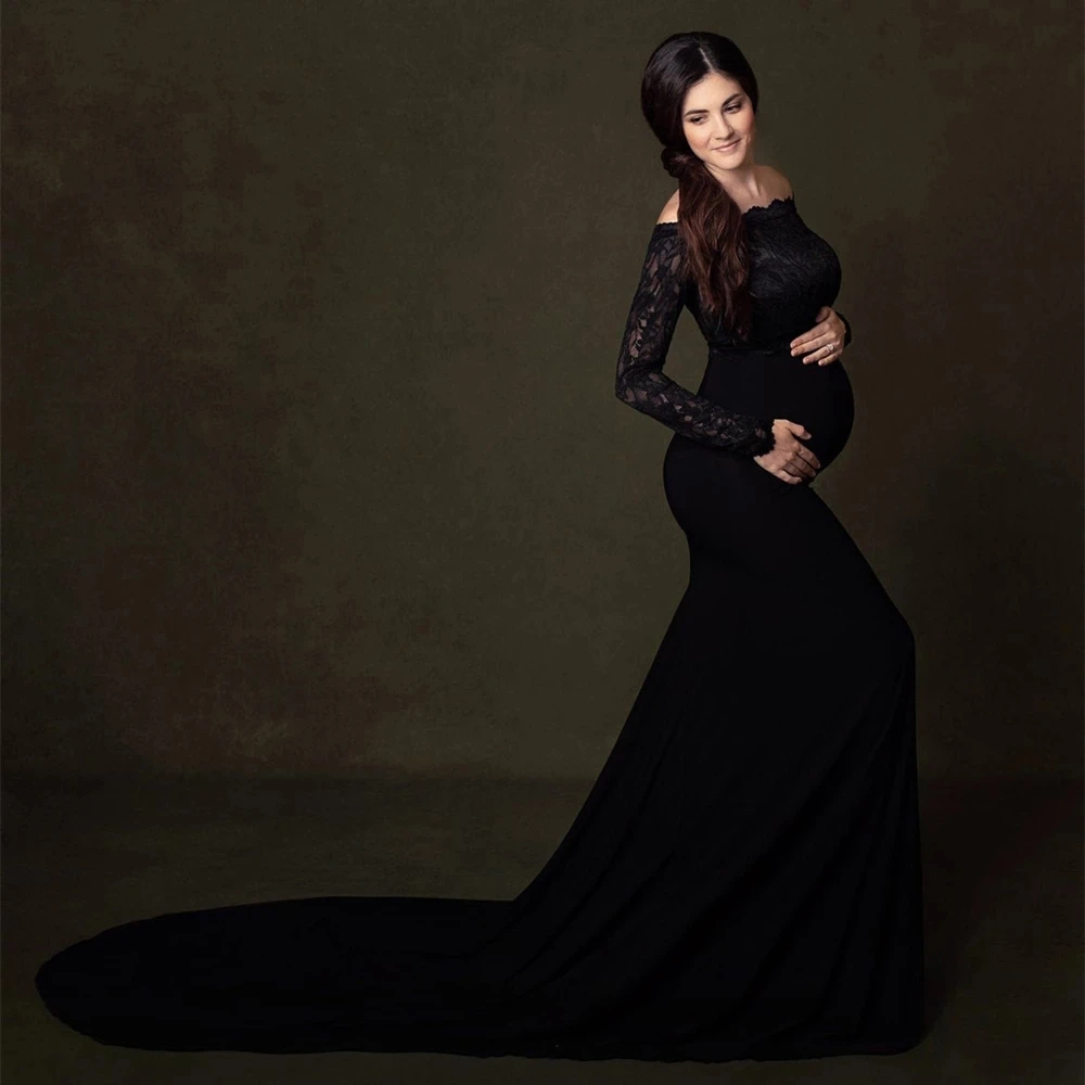 

Sexy Lace Maternity Dresses For Photo Shoot Maxi Pregnancy Gown Long Pregnant Women Dress Photography Props For Baby Shower 2024