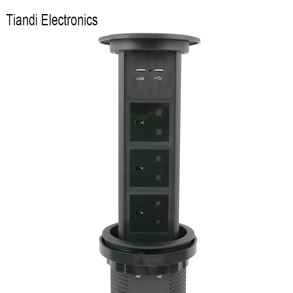 British Standard Power Touch Screen Lifting Electric Desktop Socket/With USB Charging And Can Be Customized US /EU /AU Power