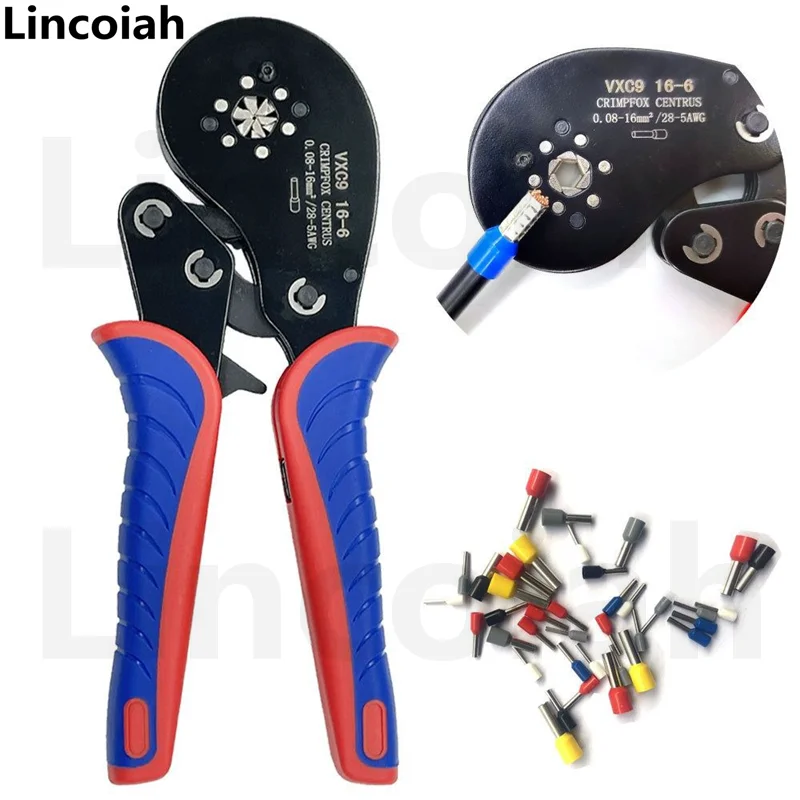 Ferrule Crimping Tool Kit, Wire Ferrule Crimper Plier Kit,Hexagonal Crimpers (0.08-16mm²/AWG28-5) for Wire Ferrules Connectors