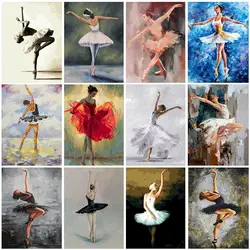 Gatyztory Paint By Numbers For Adults Kids Ballerina Handpainted Figure Oil Painting Canvas Drawing DIY Gift Home Wall Decor Fra