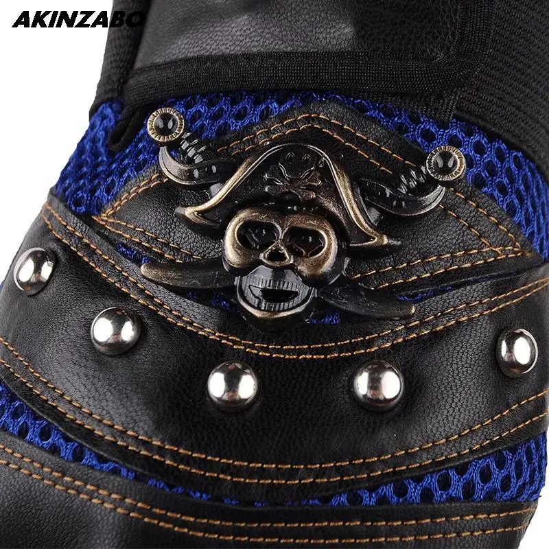 Skulls Rivet PU Leather Fingerless Gloves Men Women Hip Hop Half Finger Mittens Men\'s Gloves Women\'s Gym Punk Bicycle Gloves