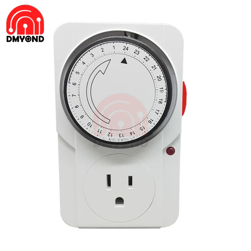 24 Hour Cyclic Timer Switch Kitchen Timer Outlet Loop Universal Timing Socket Mechanical Timer 230VAC 3500W 16A UK EU CN US Plug