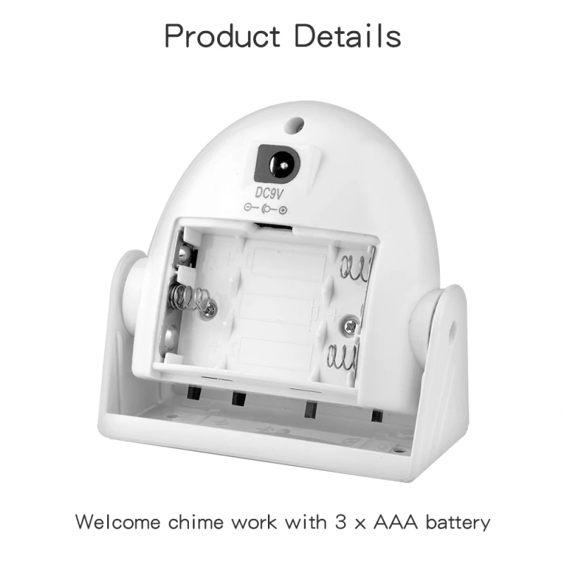 Nuovo sensore a infrarossi per il corpo umano campanello di benvenuto campanello con sensore di movimento PIR campanello a induzione larga a 110 angoli adatto per l'ingresso del negozio