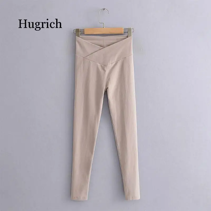 Autumn Women Sexy Skinny Solid Elastic High Waist Pure Cotton Ankle-Length Workout Push Up Leggings