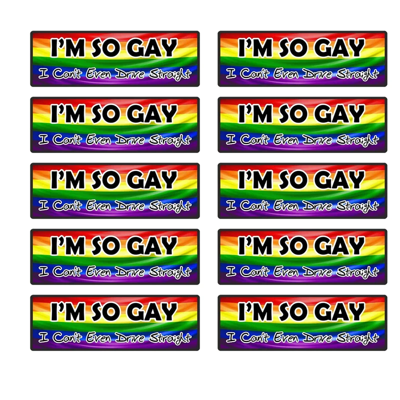 Im So Gay Rainbow Decal Bumper Trunk Car Stickers Anime Cartoon RV Waterproof Windshield Decoration JDM Van Bike Offroad RV