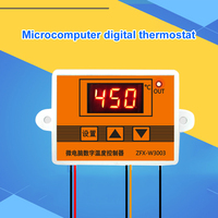 W3003 Microcomputer Digital Intelligent Thermostat Red Display 12/24V/220V K-type Thermocouple Sensor 0-450 ℃