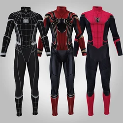 Amazing Spider 3D Printing Miles Morales Cosplay Costume Zentai Spider Pattern Bodysuit Jumpsuits Halloween Costume for Adults