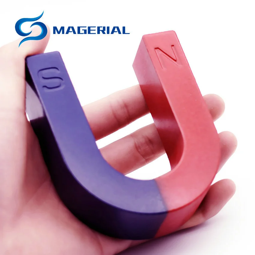 1pcs Toy Experiment Magnet U Type 105x85x30 mm Horseshoe Pull Force 3.4 Kg Student Blue Red Toy Magnetics Teaching Tool U Shape