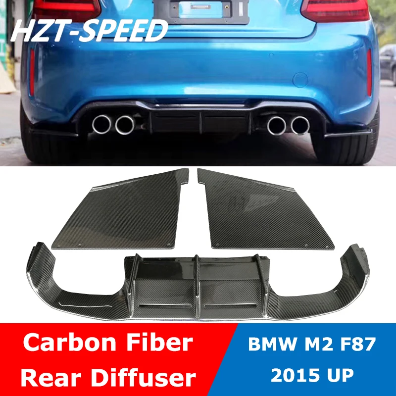 MTC Style Carbon Fiber Rear Bumper Lip Shovel Diffuser And Aprons For BMW M2 F87 2015 Up
