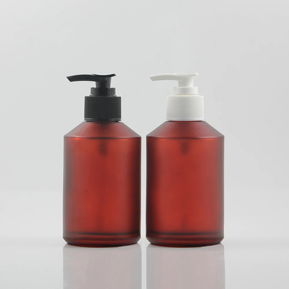 

Red frosted 200ml serum glass bottle with dispenser pump wholesale emulsion lotion pump bottle