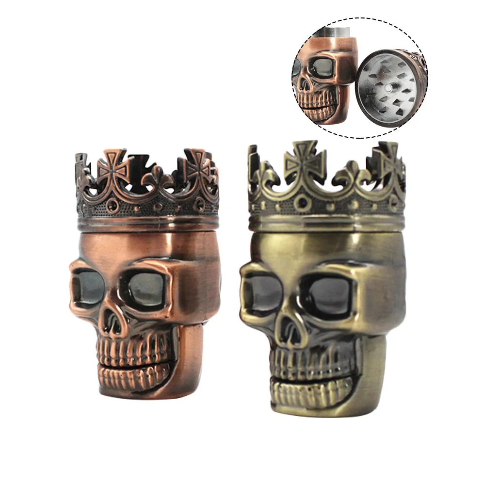 

1PC Plastic 3 Layers Classic King Skull Tobacco Herb Spice Grinder Crusher Hand Muller Smoke Grinders Smoking Accessories