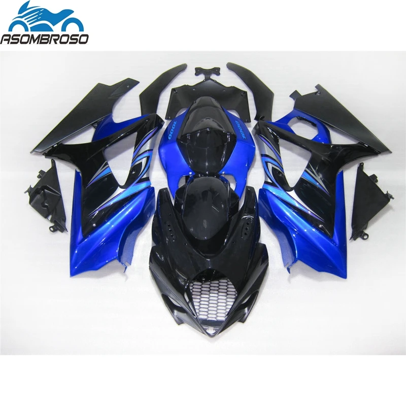 

Top selling Fairing kit for SUZUKI K7 GSXR 1000 2007 2008 black blue plastic racing gsxr1000 fairings CM31