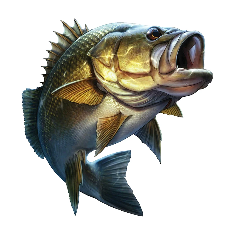 

S60071# Largemouth Bass Fishing Self-adhesive Decal Car Sticker Waterproof Auto Decors on Bumper Rear Window Laptop Choose Size