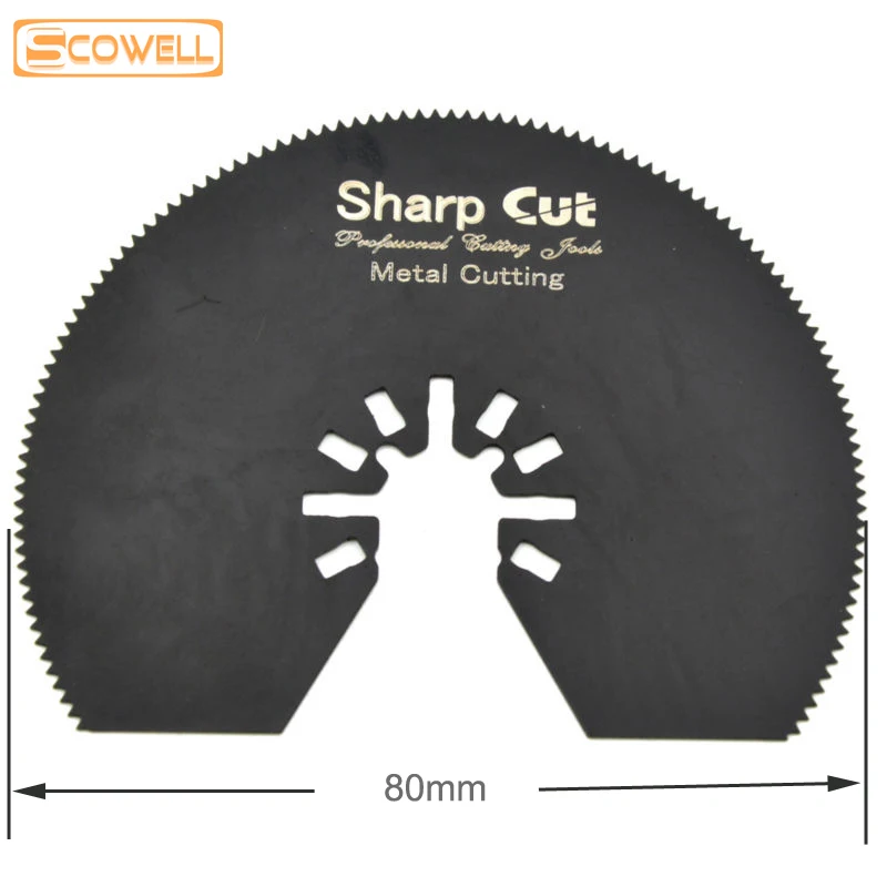 Hoja de sierra multiherramienta oscilante de medio círculo HSS de 80mm para clavos de Metal blando, hoja de renovación de corte para herramientas eléctricas Multimaster