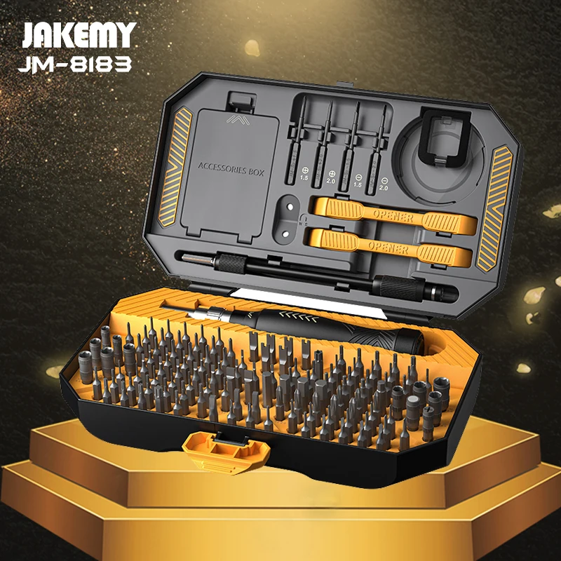 JAKEMY 145 w 1 magnetyczny zestaw wkrętaków Phillips szczelinowe śruba maszynowa Torx CR-V bity śrubokręt dla telefonów komórkowych telefonu, komputera zestaw narzędzi do naprawy