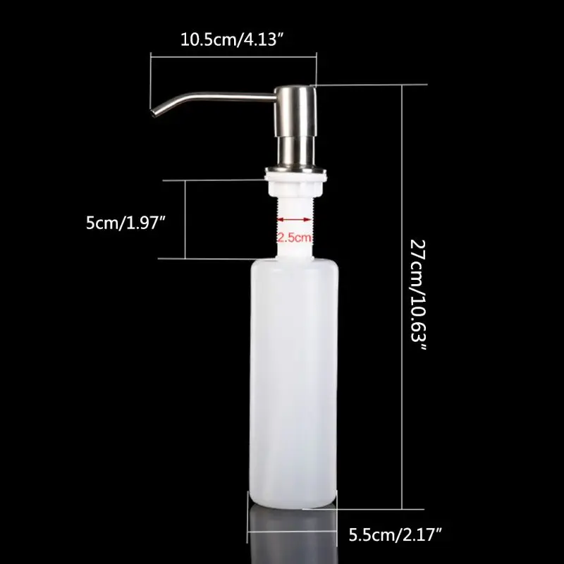 1Set 300Ml Zeepdispenser Rvs Aanrecht Zeepdispenser Kit Dropshipping