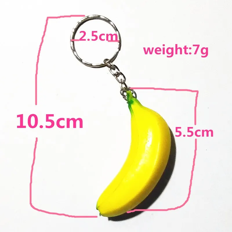 New PU Banana Key Chain Soft Basketball Rugby Key Ring Smile Face Decorative Pendant Bag Charming Key Holder Personality Gifts