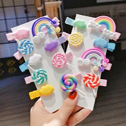 2020 New Rainbow Lollipop Cute Children Hairpin Hair Clips Accessories For Girls Kids Hair Ornament Barrettes Hairclip Headdress