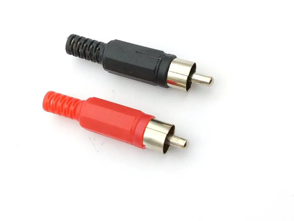 Adaptador de conector de Audio y vídeo, enchufe RCA, soldadura de 20 piezas