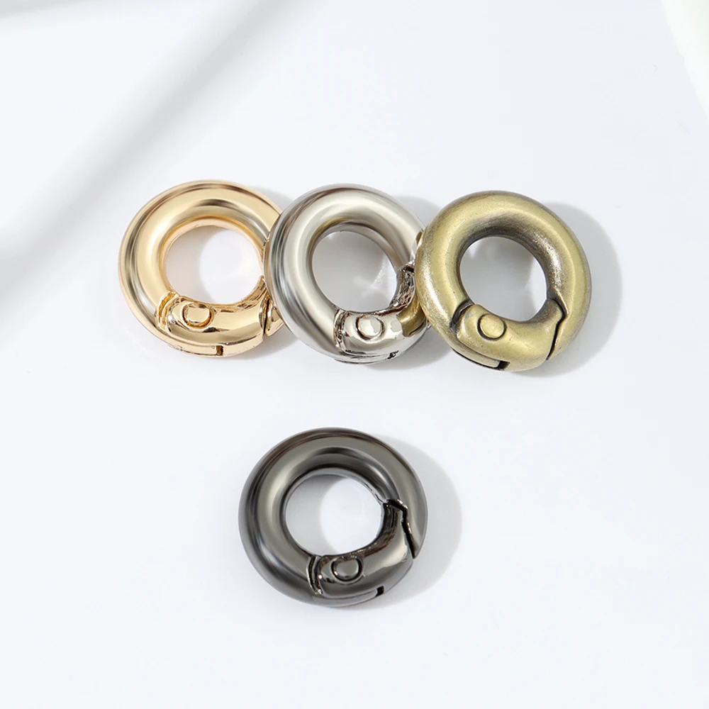 4Pcs Metal O Ring Spring Clasps Openable Round Carabiner Keychain Bag Clips Hook Dog Chain Buckles Connector For DIY Jewelry