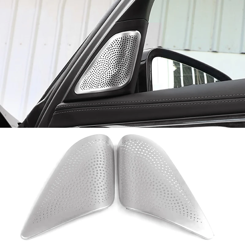 For BMW 7 Series G11 G12 2016- 2020 Silver Aluminum Alloy Treble Audio Speaker Tweeters Cover Net cover Interior Car Accessories