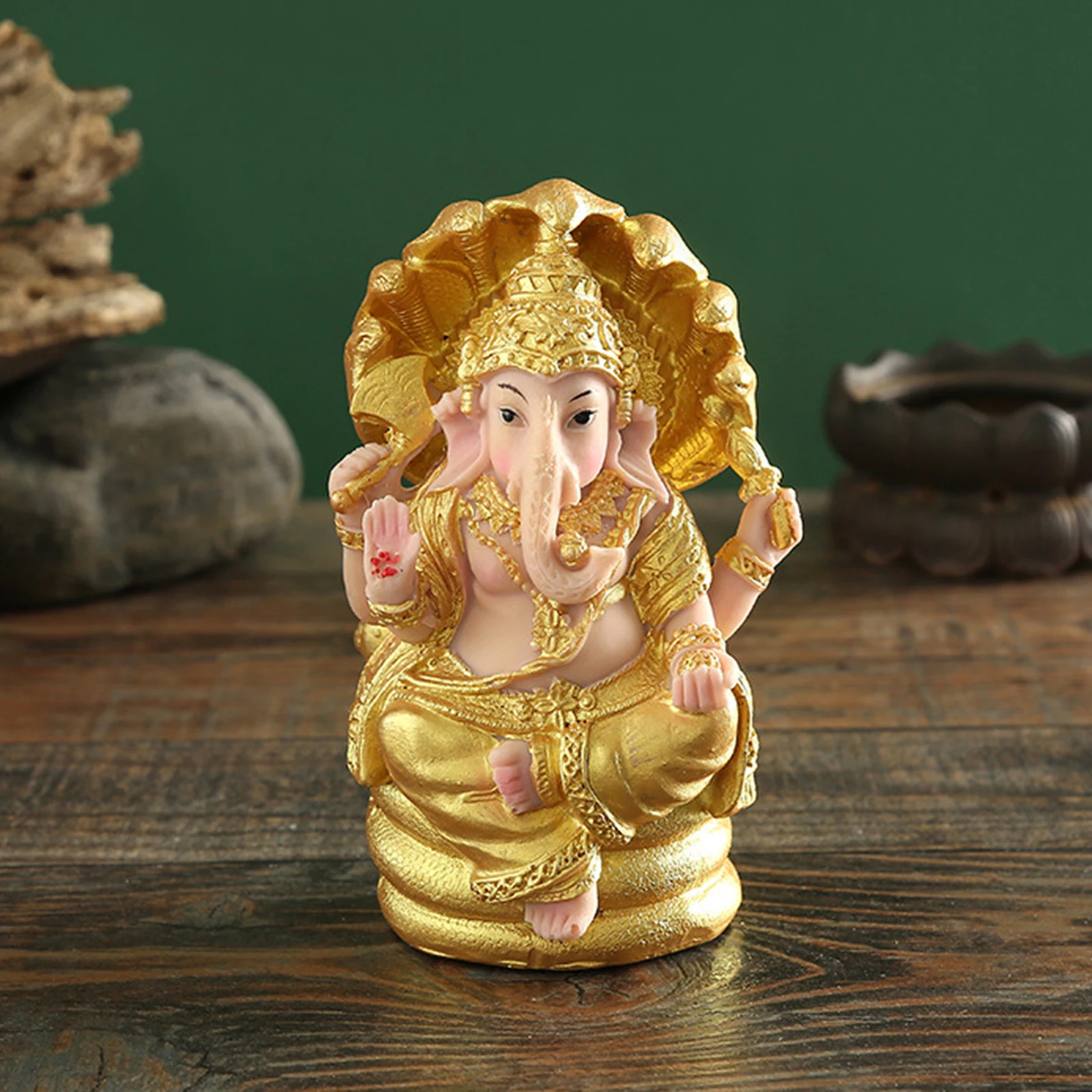 Rare Lord Ganesha Figurine Hindu Elephant God Buddha Living Room Table Decor