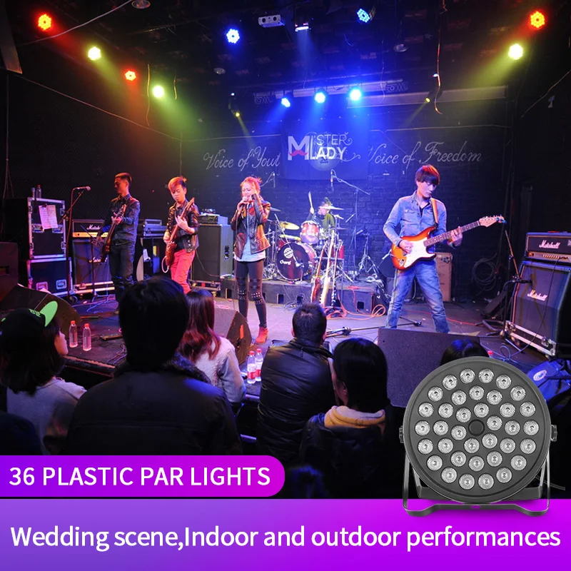 LED Flat Par Light Mini Par Led RGBW DMX Wash Lighting  Led Disco Light  LED Par Light Stage DJ Light for Disco Party Club