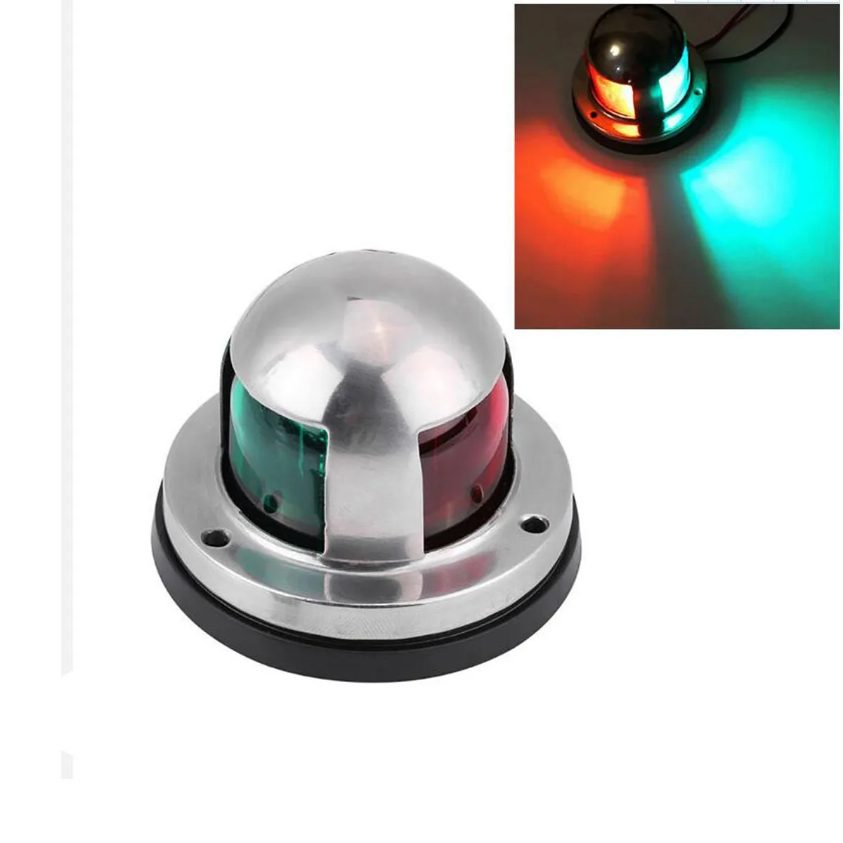 Marine 304 Stainless Steel Red Green 8 LED Boat Yacht Pontoon Bright Light Bow Navigation 12V Lights Hardware