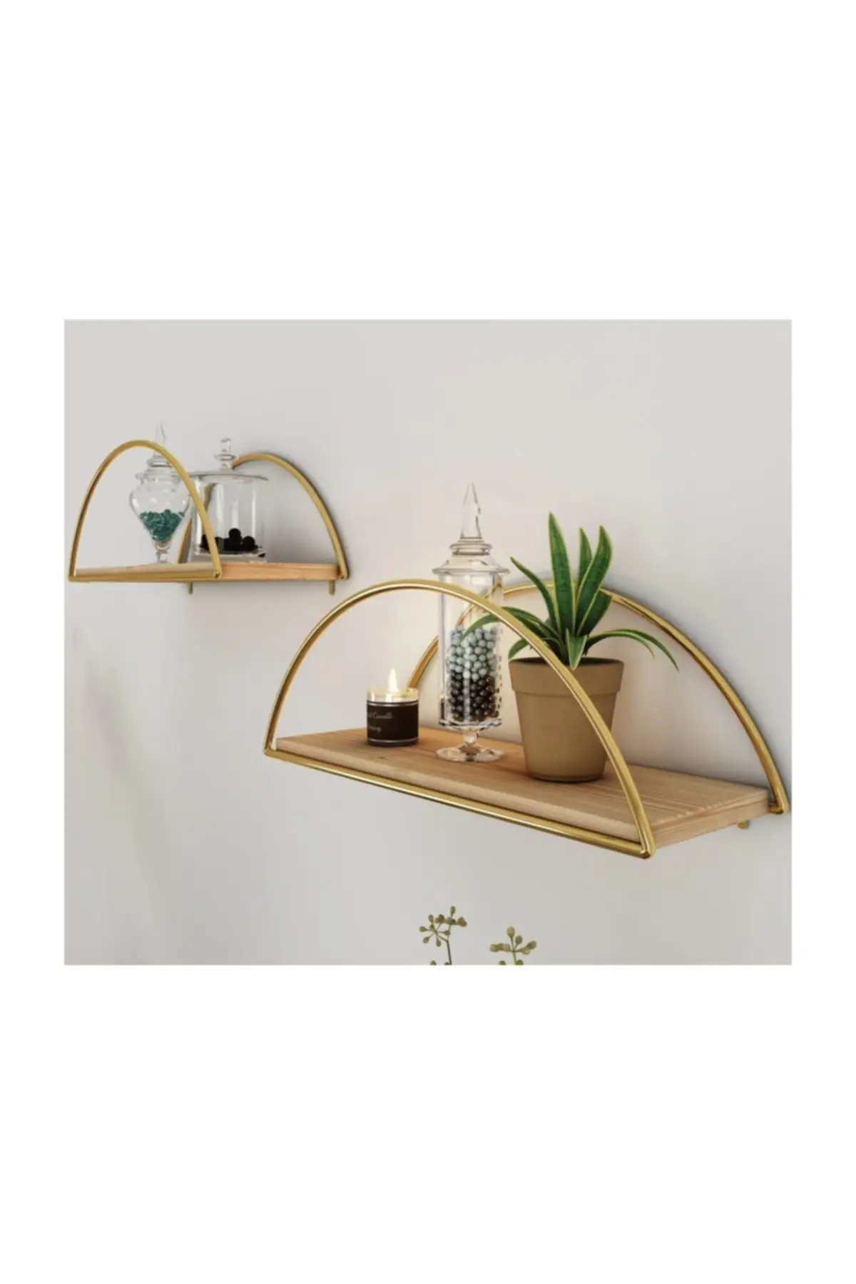Wall Rack Decorative Kitchen Bathroom Gold Ellipse Bookcase