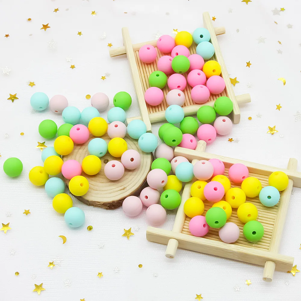 12mm 100pcs/lot Silicone Beads for Babies: Food Grade Teethers, Accessories like Bracelets, Necklaces, Chains for Teething, Chew