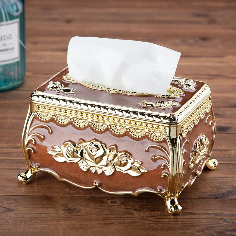 European style acrylic tissue box luxury KTV hotel tissue box tissue rack desk accessories home office bar desktop tissue