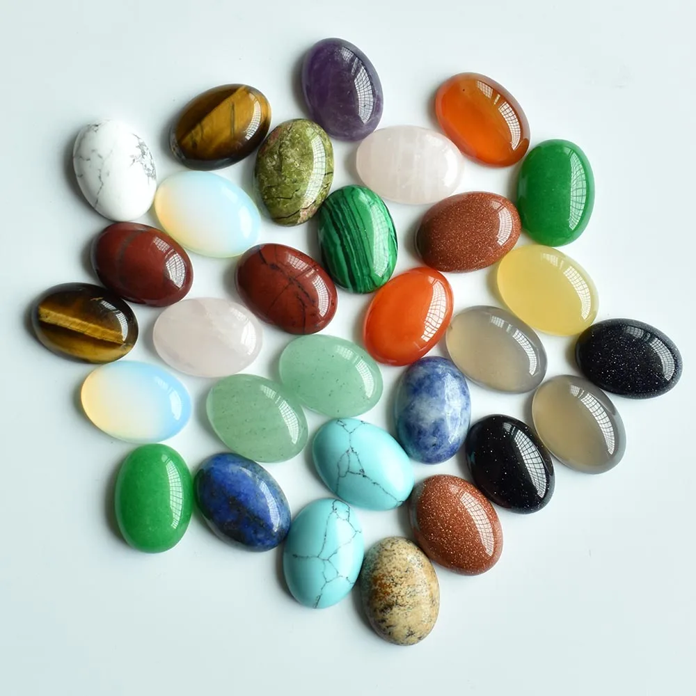 Wholesale high quality natural stone, all sizes of oval no hole beads for jewelry making free shipping