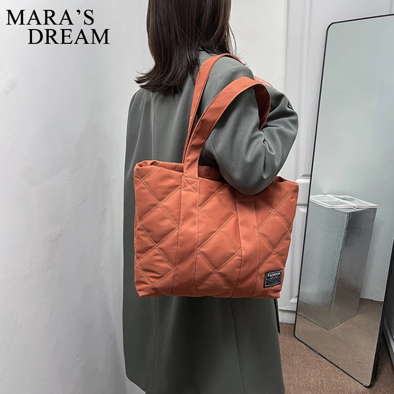 Mara\'s Dream Shoulder Bags Luxury Space Cotton Handbag Women\'s Bags Designer Lady Wide Hand Carry Commuter Large Bag Lattice Bag