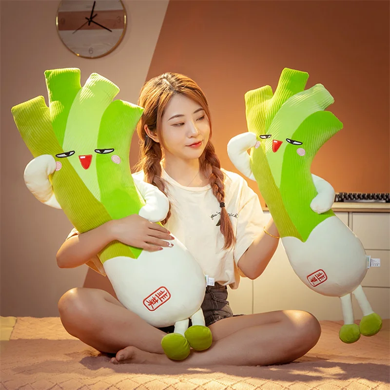 New Kawaii Creative Cartoon 75-95CM Leek Plush Toy Pillow Soft Sofa Decoration Cushion Children Cute Toy Office Sleepy Pillow