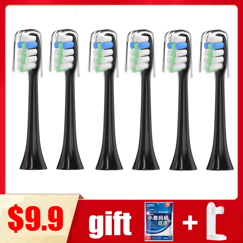 Têtes de brosse à dents électrique de rechange, 6 pièces, pour Soocas X3/X3U Mijia T300 pour Oclean X/ZI/ONE, cadeau