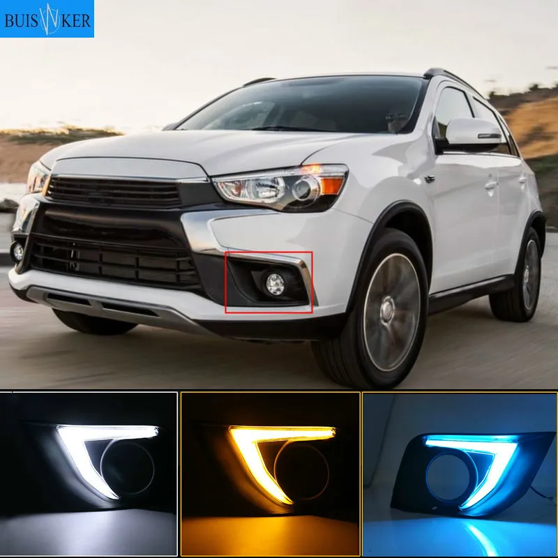 

2pcs For Mitsubishi ASX 2016 2017 2018 LED DRL Daytime Running Light Daylight yellow Signal lamp car-Styling lights