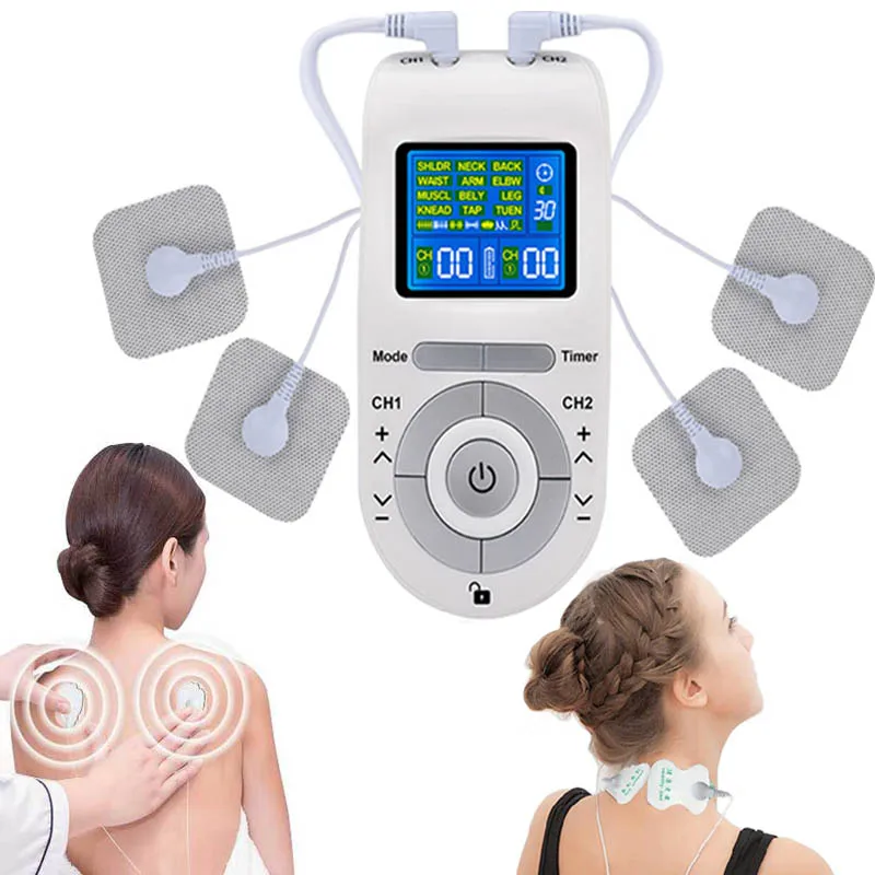 New Electric Tens Muscle Stimulator Ems Acupuncture Face Body Massager Digital Therapy Herald Massage Tool Electrostimulator