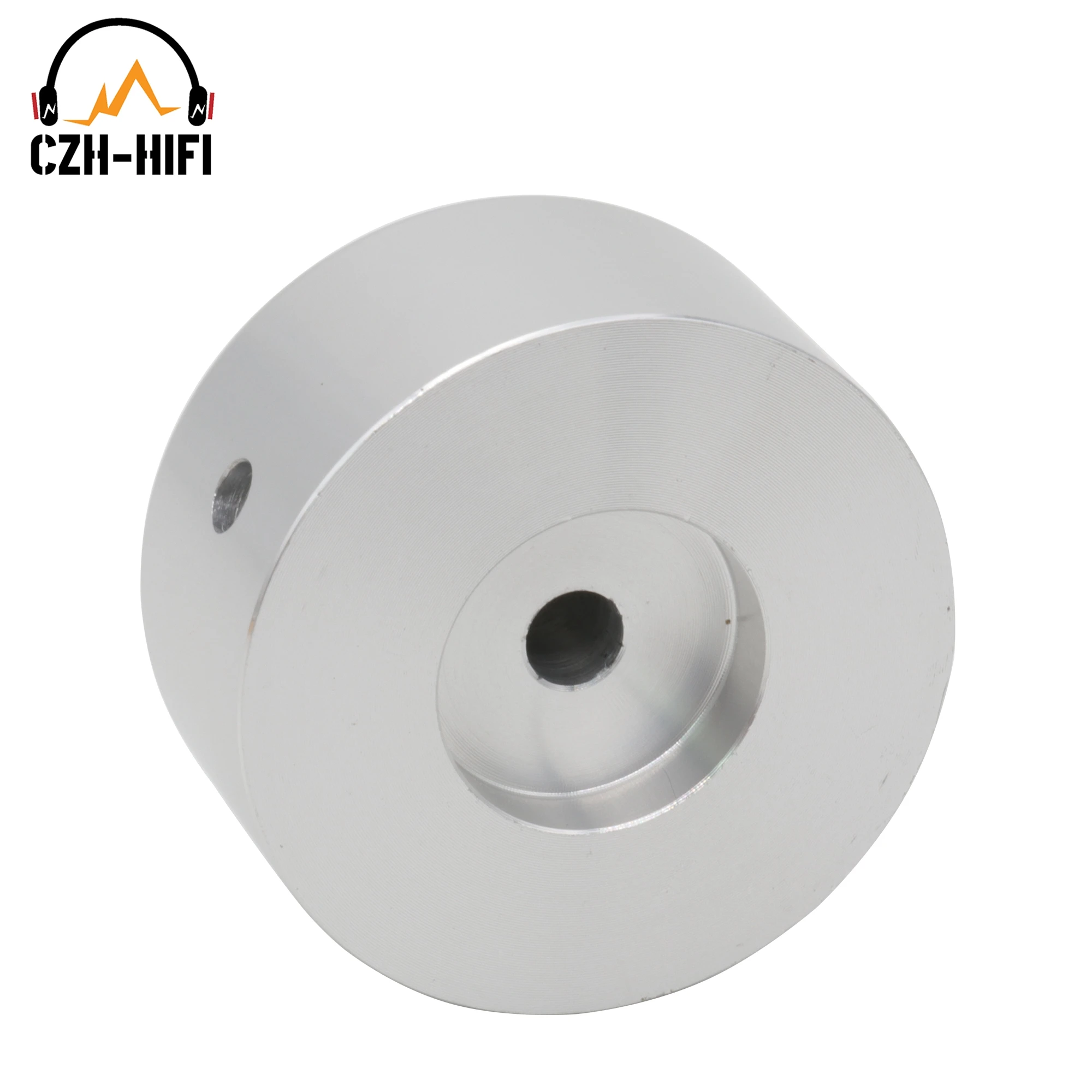1pc 38mm 44mm cnc bearbeitet schwarz silber massiv aluminium knopf kappe für audio verstärker potentiometer dac cd lautstärke sound diy – Detail 4