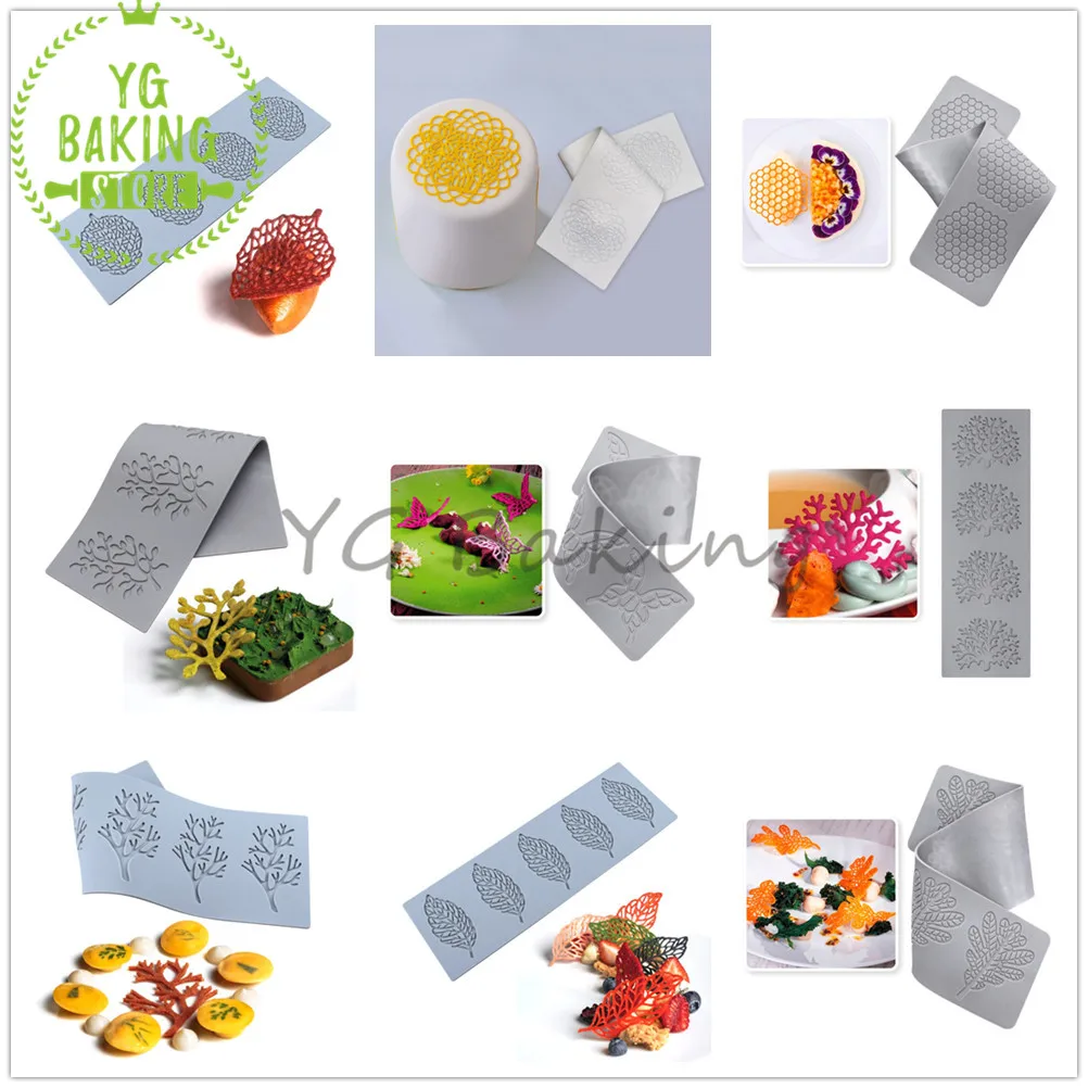 Honeycomb/Butterfly/Leaf/Flower Silicone Cake Border Lace Molds Fondant Cake Decorating Tools Kitchen Tool