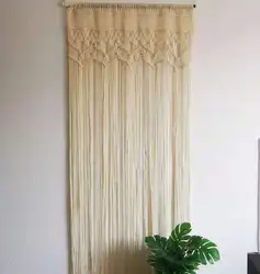 90 x175cm Macrame Curtain Cotton Woven Hand Woven Bohemian Tapestry For Room Divider Window Door Curtains Wedding Background