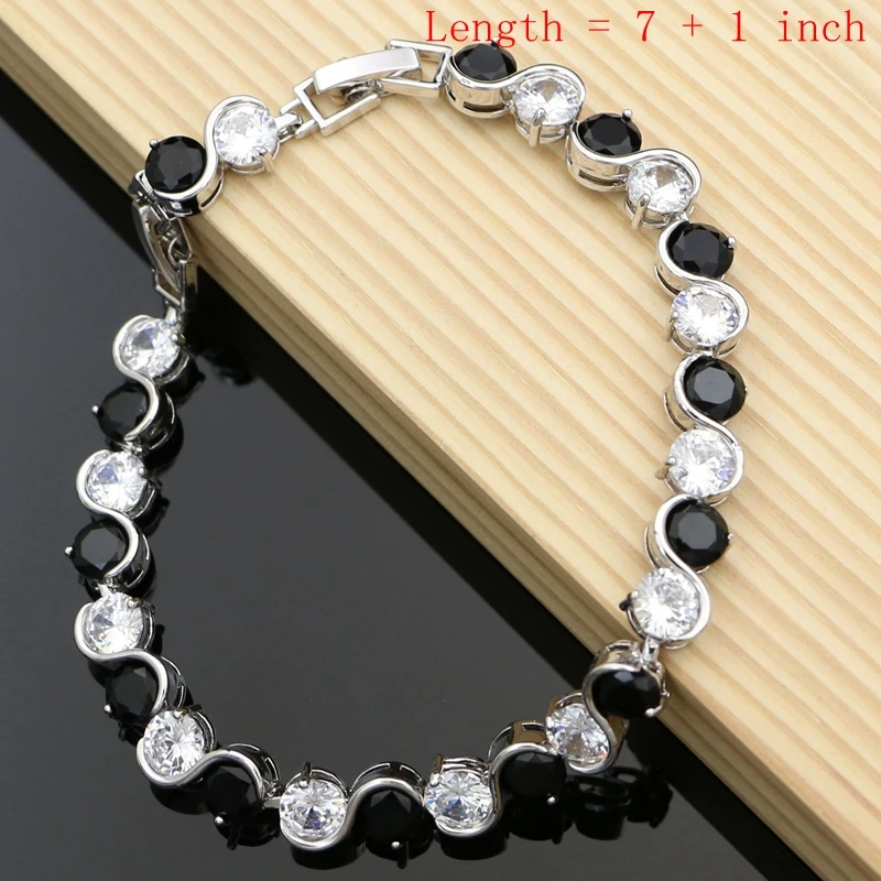 925 Sterling Silver Jewelry Sets Big Black CZ Hyperbole Design Earrings Fashion Suit Necklace Sets Gift for Women Dropshipping