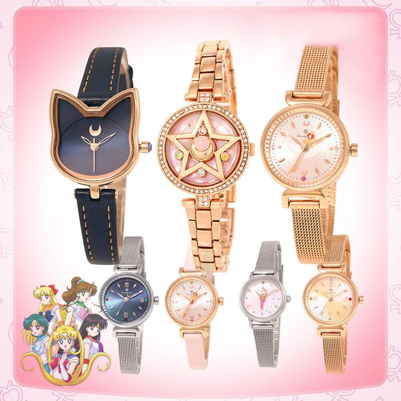 Anime Sailor Moonlight OST Limited Quartz Crystal Stars Wrist Watch Cardcaptor Women Ladies Wristwatch Jewelry Birthday Gift