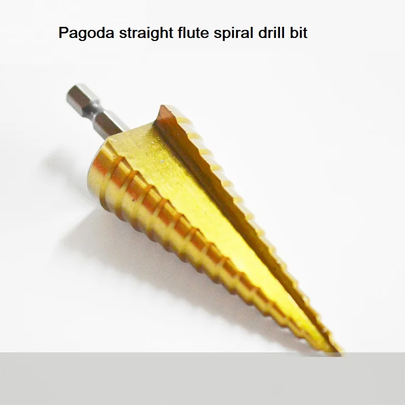 Pagoda drill bit straight flute spiral ladder tower step reamer stainless steel iron aluminum plate metal drill bit