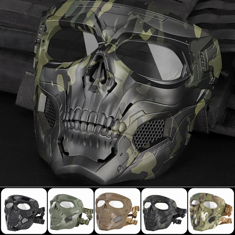 Airsoft Paintball Skull Skeleton Mask Tactical Full Face Mask with Eye Protection Helmet Mask FOR Paintball Game